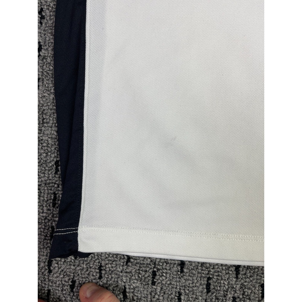 Reebok Play‎ Dry Large White Black Polo Zip-Up - Picture 5 of 11